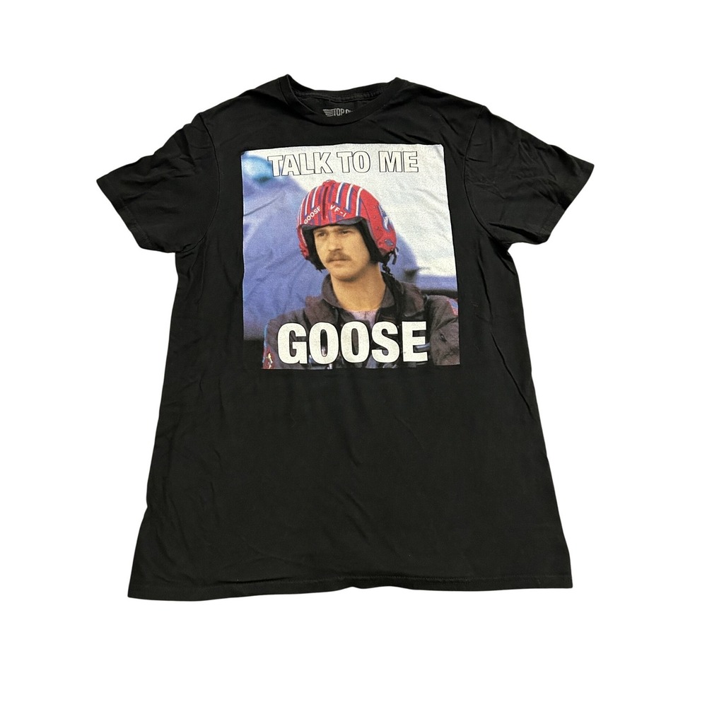 VTG Top Gun TShirt Mens Small Black Excellent Talk To Me Goose Graphic Tee Movie